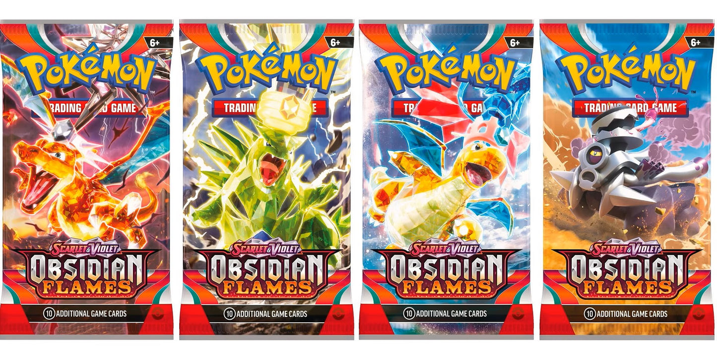 Pokémon TCG: Scarlet & Violet — Obsidian Flames Booster Packs Full Art Set (x4 Packs)