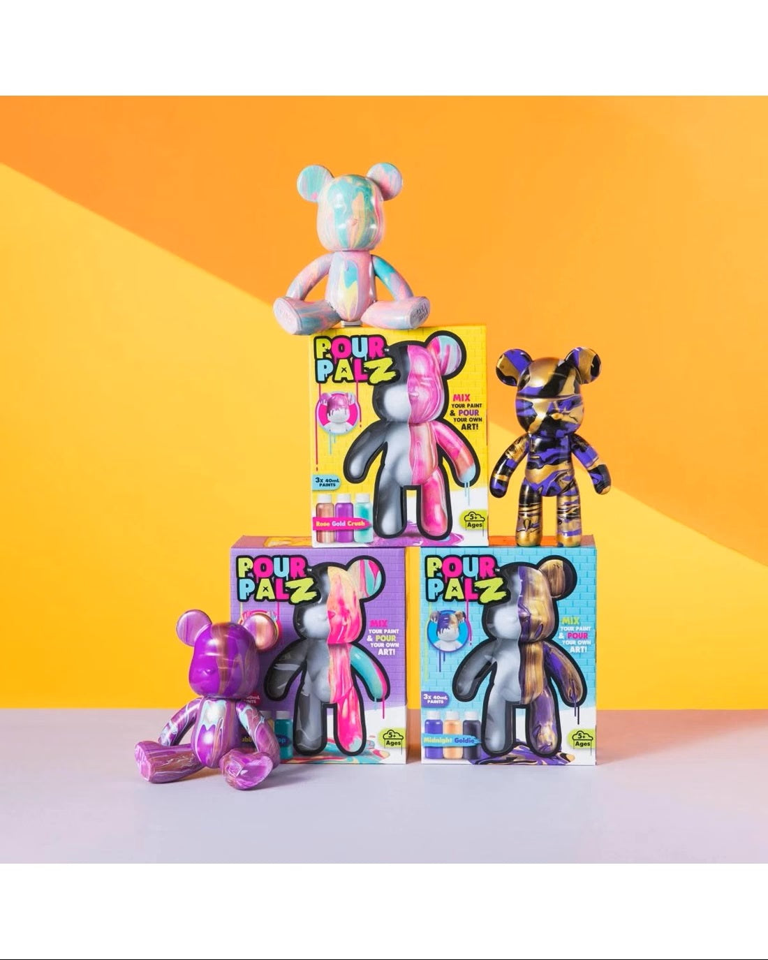 Pour Palz DIY Bear Figure Art Kit