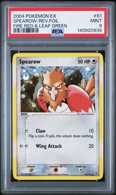 Pokemon Fire Red & Leaf Green Spearow Reverse Holo PSA Mint 9