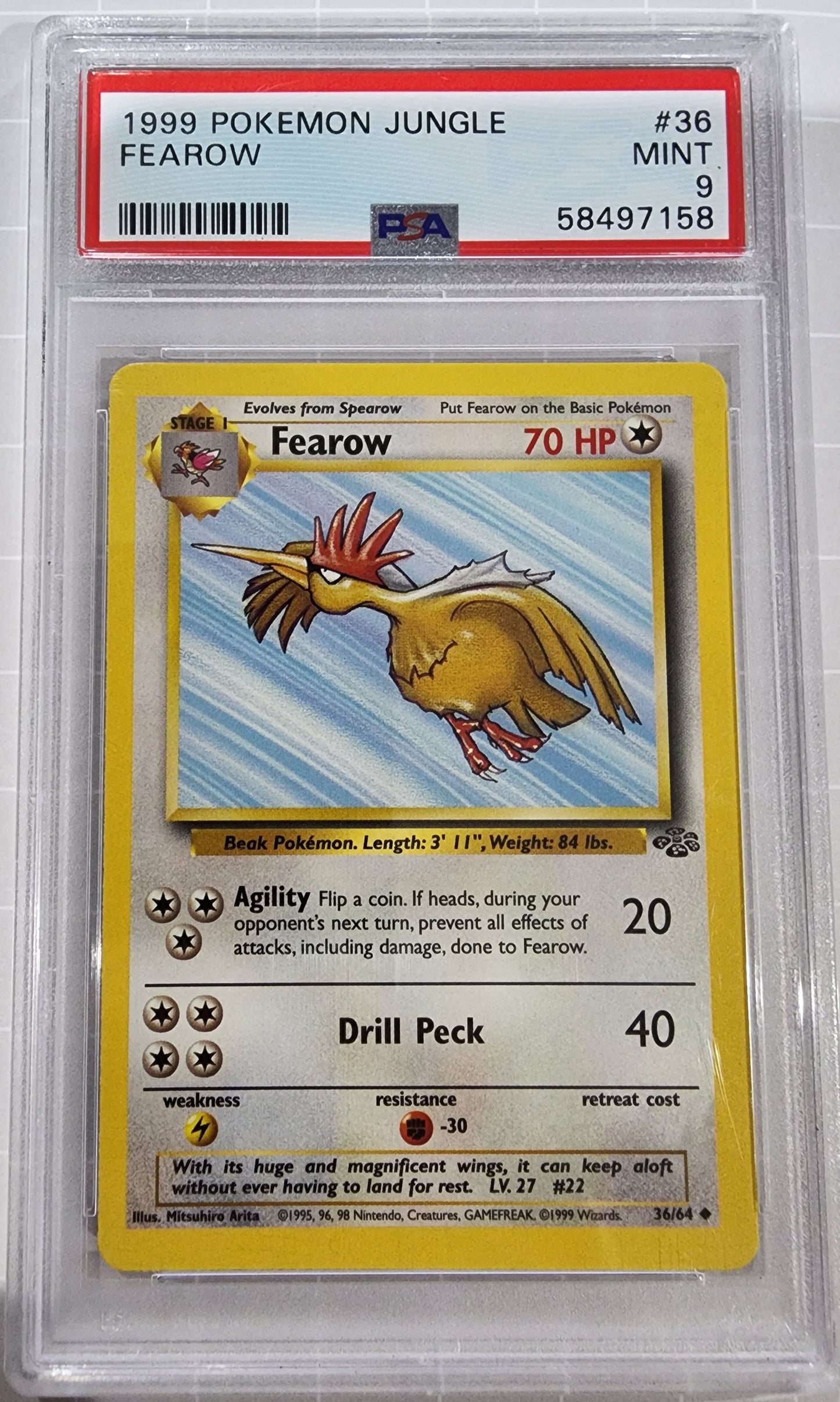 Pokemon Jungle Fearow PSA Mint 9
