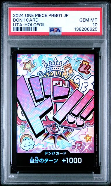 One Piece TCG: Don!! Card Uta Holo Foil PRB01 (Japanese) PSA 10 GEM MT