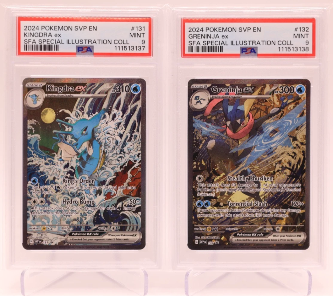 Kingdra Ex 131/Greninja Ex 132 Pokémon S&V Promo Sequential pair MINT PSA9