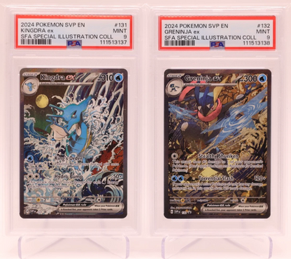 Kingdra Ex 131/Greninja Ex 132 Pokémon S&V Promo Sequential pair MINT PSA9
